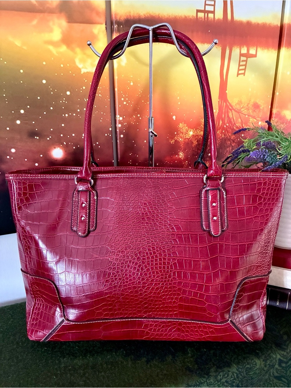 Apostrophe Oversized Embossed Tote
